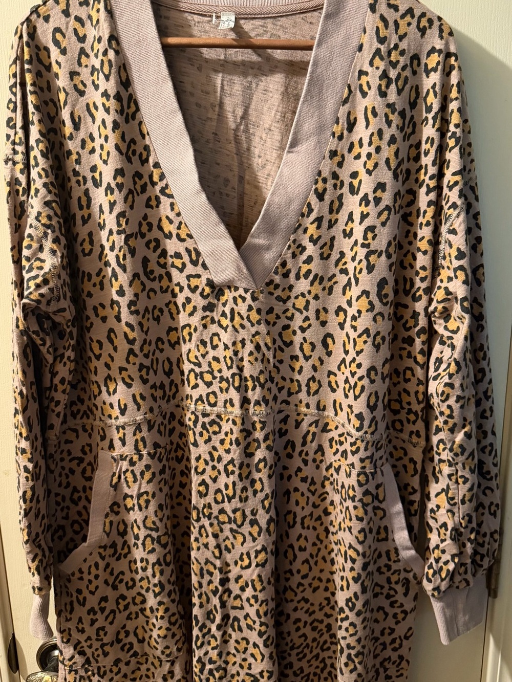 Free People -intimately -Taupe Leopard Print Large